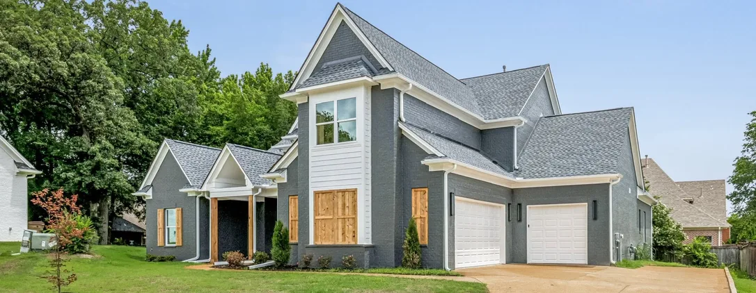 A finished home late in the day