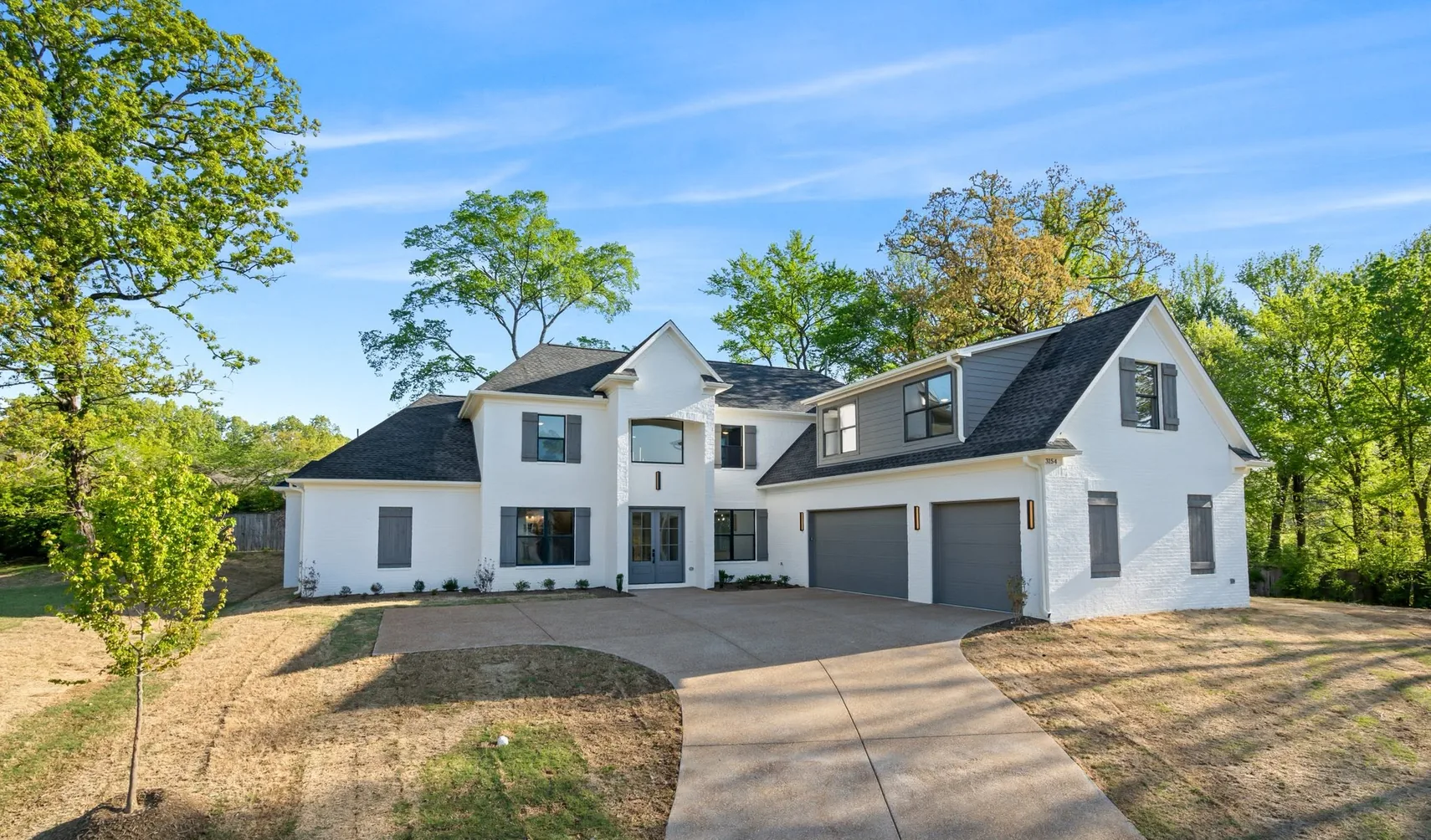 A finished home, front elevation